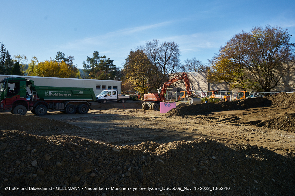 15.11.2022 - Baustelle an der Quiddestraße Haus für Kinder in Neuperlach